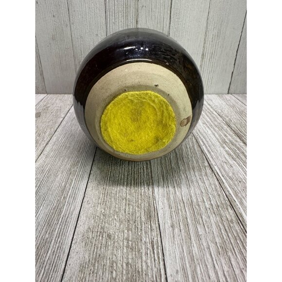 Vtg  4.5 inch Vase Stoneware Pottery Ceramic Dark Brown Galaxy Glaze MCM - Picture 4 of 7